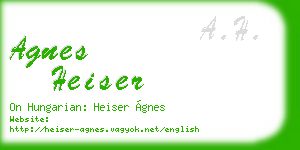 agnes heiser business card